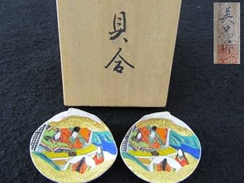Amazon.co.jp: 茶道具 貝合わせ 源氏絵 美忠作 蛤香合 はまぐり